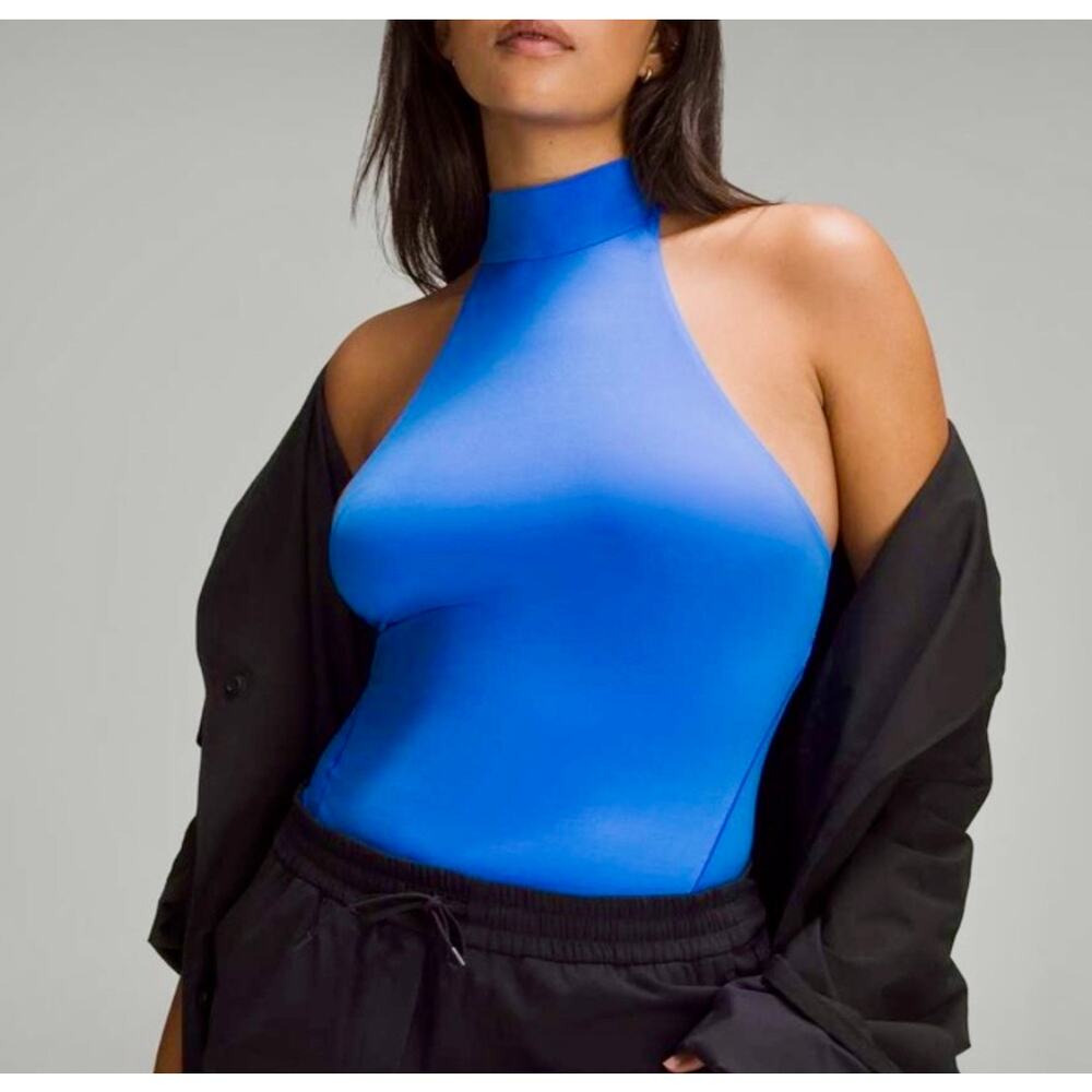 Lululemon Nulu Mock Meck Sleeveless Pipe Dream Blue Bodysuit Med